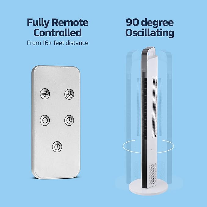 NEXAIR 42” Oscillating Tower Fan, 3 Speed Portable Fan Tower - Image 7