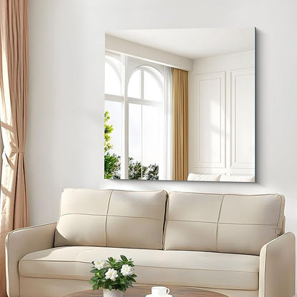 CILIBER Frameless Mirror, 39x39 inch Square Bathroom Mirrors - Image 6
