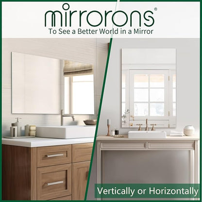 Mirrorons Frameless Mirror, Wall Mirror 48" x 30", Modern Bathroom Mirrors - Image 5