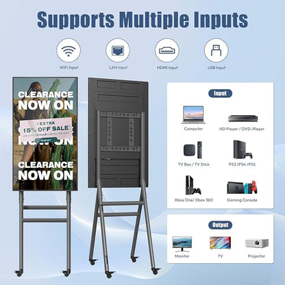 QIXZOCV MWE 43 Inch Mobile Digital Signage Display Kiosk - Image 5