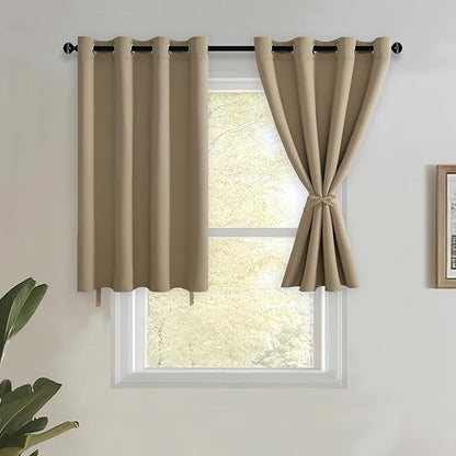JIUZHEN Short Curtains Kitchen Half Window Blackout Curtains by JIUZHEN