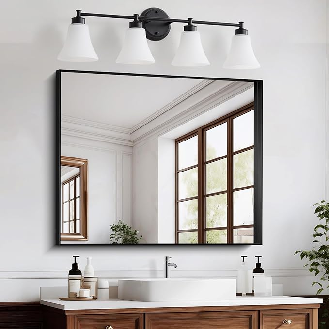 LOUSACE 4 Light Bathroom Vanity Light Matte Black Bathroom Lighting Fixtures - Image 3
