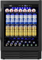 24" Black Beverage Refrigerator Cooler: 24Inch Built-In Under Counter Fridge by Velivi-SpecialistinFridge