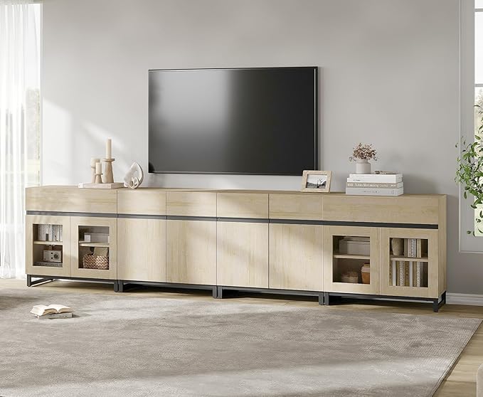 WAMPAT Modern TV Stand for TVs up to 120 inch, 4 in 1 TV Console - Image 3