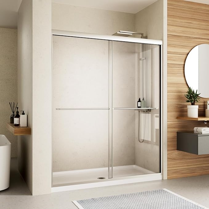 Sliding Shower Door, Royal Guard 50-54" W x 70" H Semi-Frameless Double Sliding by RoyalGuard