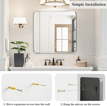 Fabuday Silver Wall Mirror for Bathroom - Image 4