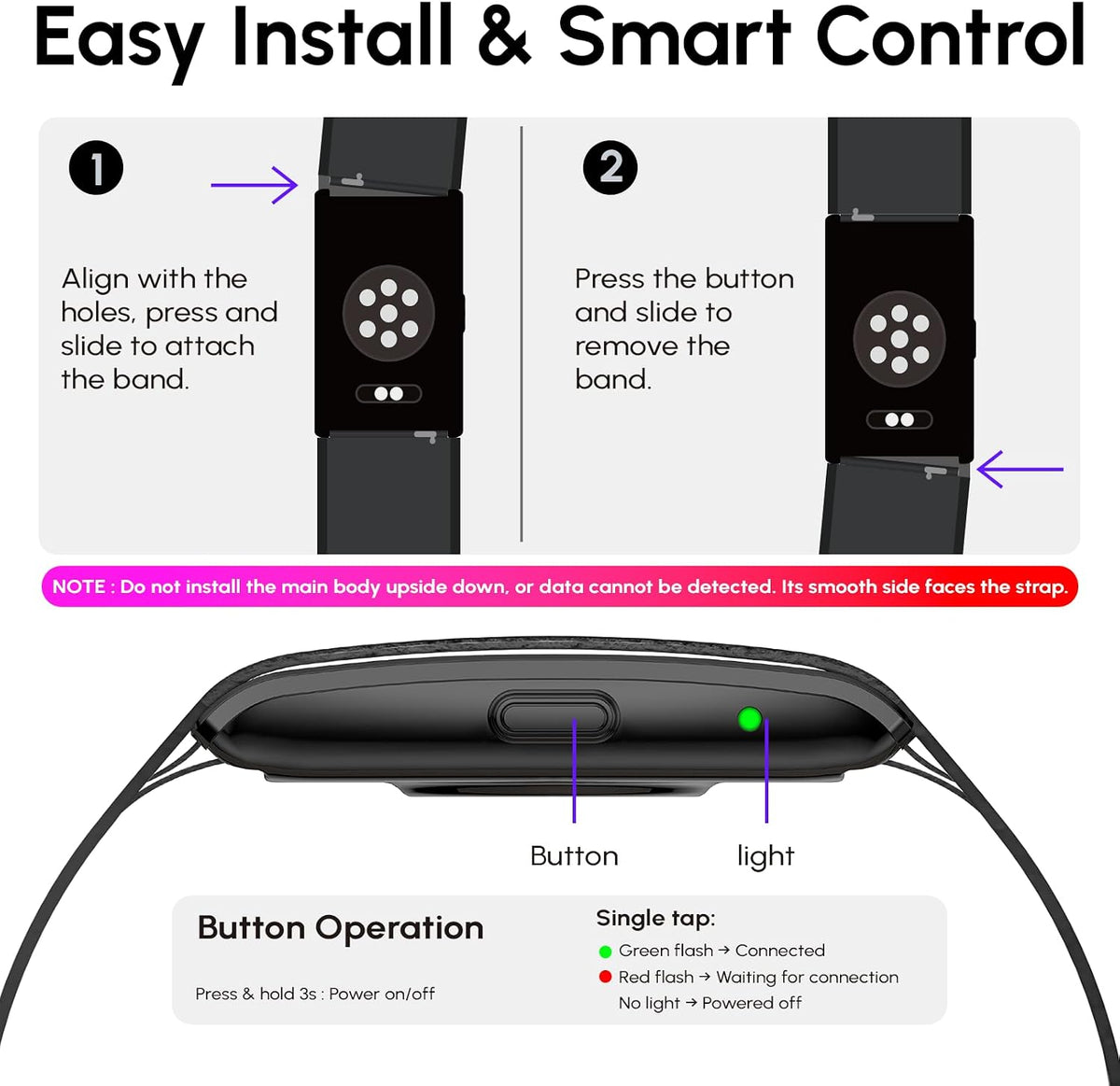 screenless fitness tracker smart band, sleep, hrv, heart, view 9