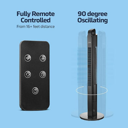 NEXAIR 42” Oscillating Tower Fan, 3 Speed Portable Fan Tower - Image 7