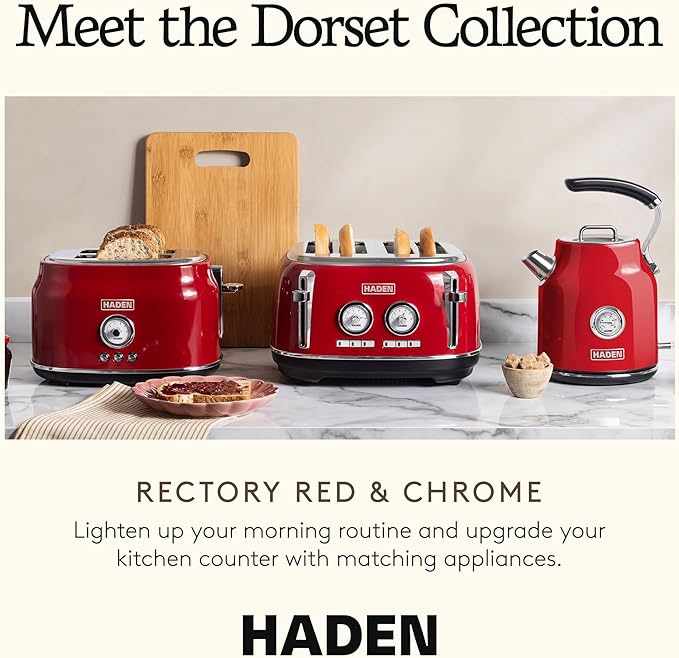 Haden Dorset 4 Slice Wide Slot Stainless Steel Toaster - Image 5