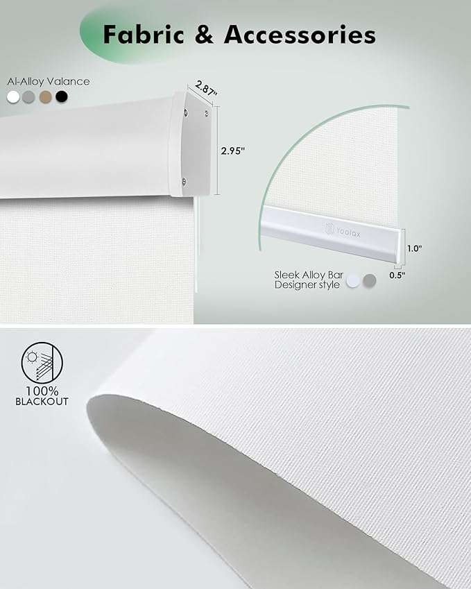 Yoolax Motorized Blinds with Remote, Automatic Roller Shades Cordless Electric - Image 5