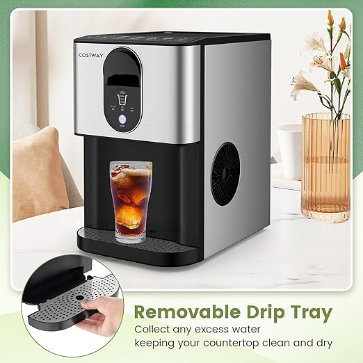 COSTWAY Self Dispensing Nugget Ice Maker Countertop, 56 Lbs/24H Soft Chewable - Image 9