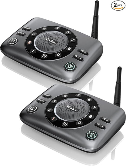 Hands-Free Intercoms Wireless for Home Business, Wuloo Upgrade Two Way Audio by Wuloo