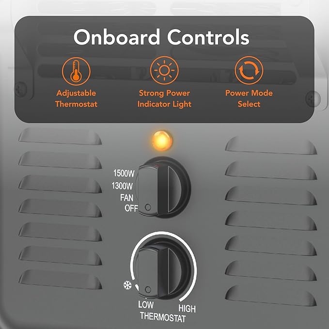 Comfort Zone 1, 500-Watt Milkhouse Style Electric Portable Utility Heater - Image 4