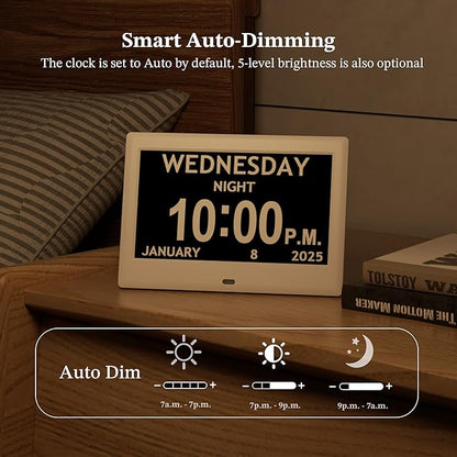2025 NEW, Digital Clocks, Auto-Dimming, 12 Reminders & 6 Alarms, Button & - Image 6