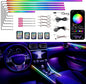Acrylic Interior Car LED Strip Lights, Colorful 10-in-1 Car Ambient Lighting Kit by Unknown