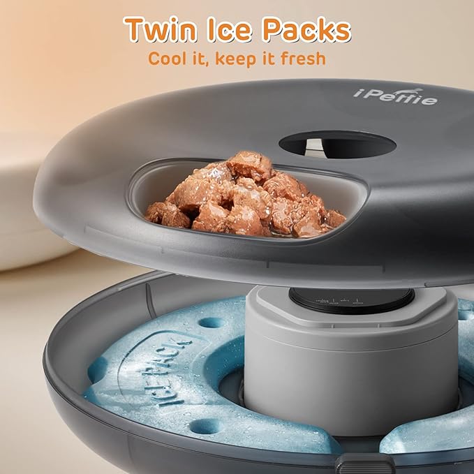 iPettie Donut Frost 6 Meal Cordless Automatic Pet Feeder, Dry & Wet Food - Image 3