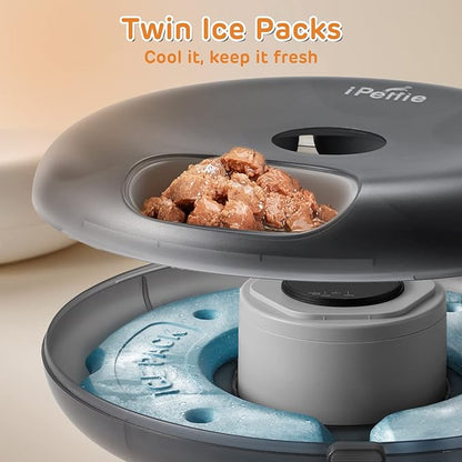 iPettie Donut Frost 6 Meal Cordless Automatic Pet Feeder, Dry & Wet Food - Image 3