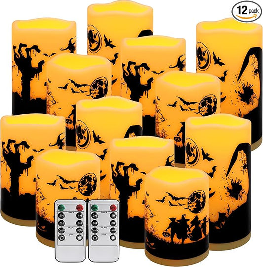 12-Pack Waterproof -Flameless Led Candles，Remote Control and Timer Functions by ECLHTLNY