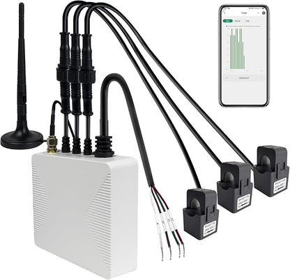 Smart Home Energy Monitor with 3 200A Clamps EdgeAnt, Real-Time Accurate Energy by EdgeAnt