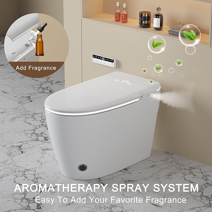 Luxury Smart Toilet with Foam Shield Auto-Open/Close Lid, One Piece Bidet - Image 2