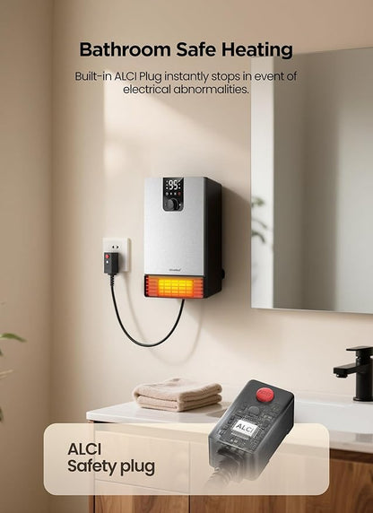 Wall Heater for Bathroom, 1500W Fast Heating Electric Space Heater - Image 7