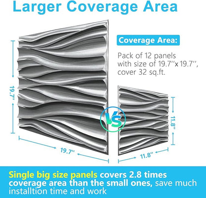 STICKGOO 3D Wall Panels, Brushed Silver Decorative Wall Covering Panels - Image 3