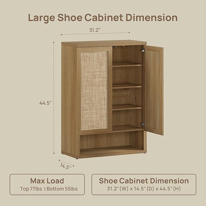 SICOTAS Rattan Shoe Storage Cabinet - Image 2