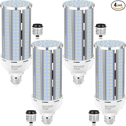 XYCN 4 Pack 100W Corn LED Light Bulb Fanless, 5000K Daylight E26/E39 Large by XYCN