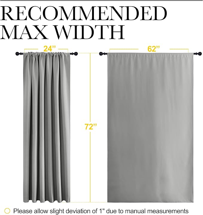 NICETOWN 2 Panels Blackout Curtains, Rod Pocket Window Curtains Room Darkning - Image 6