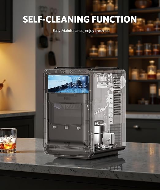 COWSAR Crescent Ice Maker Countertop, 27 Lbs/24H Portable Crescent Ice Machine - Image 5