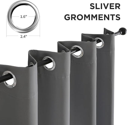 CUCRAF Light Grey Blackout Curtains 72 Inches Long, Thermal Insulated Noise - Image 2