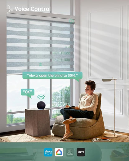 Yoolax Motorized Blinds with Remote, Electric Zebra Blinds - Image 3