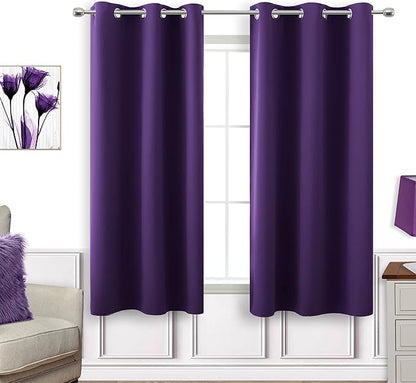 KOUFALL Dark Purple Window Curtains by KOUFALL
