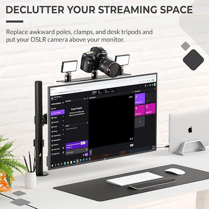 HumanCentric DSLR Monitor Mount Large, Desk Camera Mounting, Light Webcam - Image 5