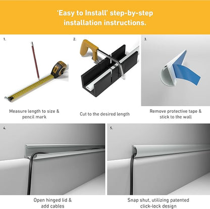 D-Line Half Round Cord Hider, Patented Cable Cover, Hide TV Wall Mount Wires - Image 8