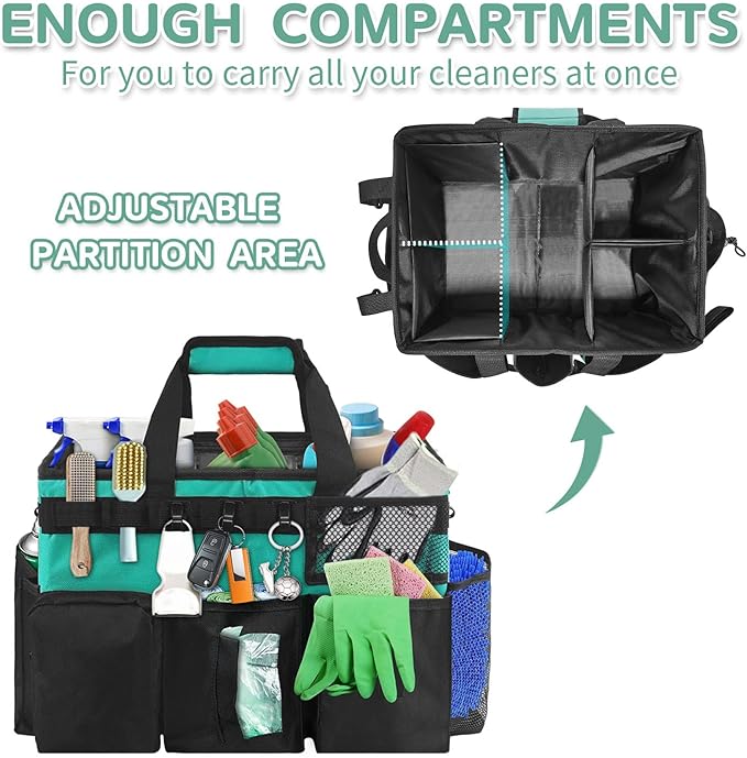 Boczif Cleaning Caddy Bag Wearable, Cleaning Caddy Supplies Organizer - Image 3