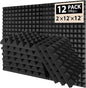 12 Pack Soundproof Wall Panels, Saiqiang Acoustic Foam 2" x 12"x 12" Sound by Saiqiang