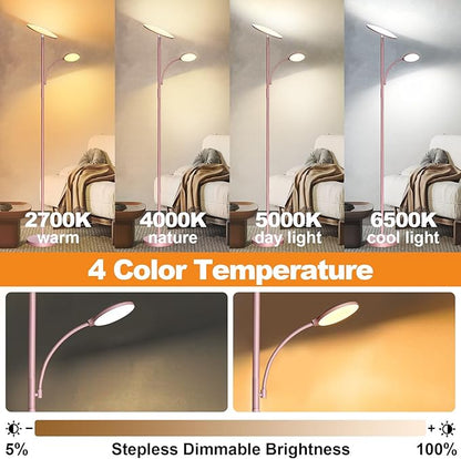 marctronic Pink Floor Lamps for Living Room, 44W/4500LM Super Bright 2 in 1 LED - Image 5