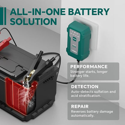 VEBU Motorcycle Trickle Charger 800mA Smart Battery Charger & Maintainer - Image 4