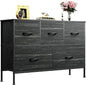 WLIVE Dresser for Bedroom with 5 Drawers, Long Storage Dresser, Fabric Dressers by WLIVE
