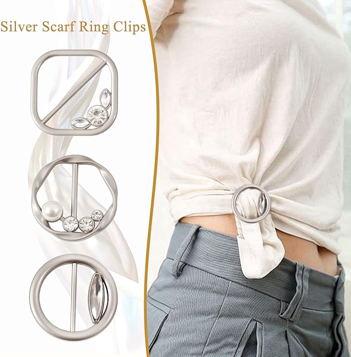 T-Shirt Clips 9 PCS, Clothes Corner Knotted Button, Fashion Alloy Pearl - Image 4
