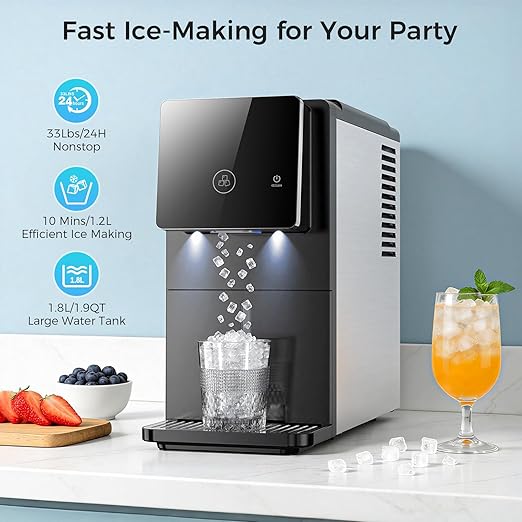 WAA Countertop Nugget Ice Maker, 33 lbs/Day Portable Countertop Ice Machine - Image 4