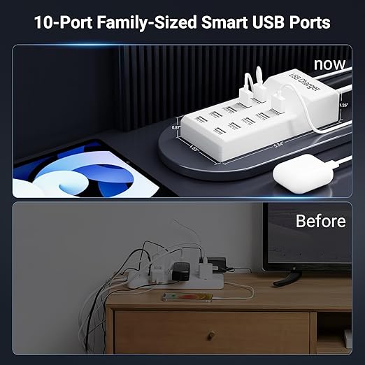 USB Charging Station 50w10A 10-Port Charger, Compatible - Image 2