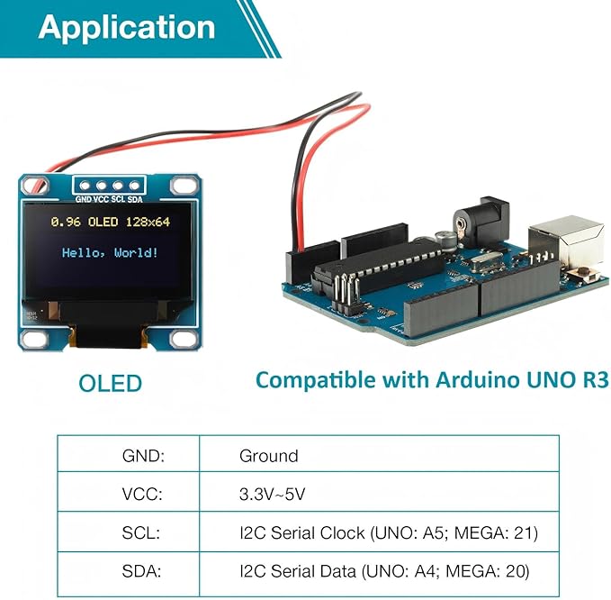 Weewooday 5 Pieces 0.96 Inch OLED Module 12864 128x64 Driver IIC I2C Serial - Image 5