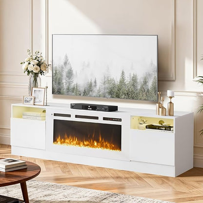 YISUFO 70" TV Stand with 36" Electric Fireplace, Large Modern Media - Image 8