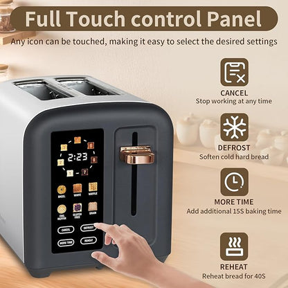 SEEDEEM Toaster 2 Slice, Full Touch Control Stainless Toaster, LCD Display - Image 4