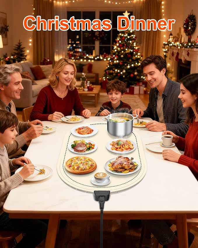 Warming Mat for Food with Adjustable Temperature Timer, 10S Fast Heating - Image 9