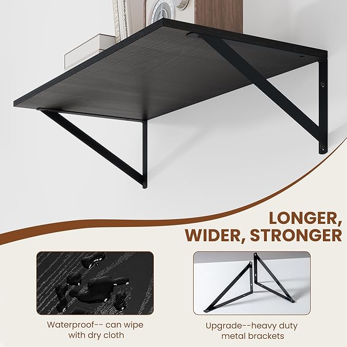 Heimlove Black Deep Floating Shelves - Image 4