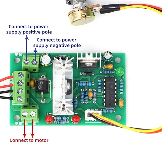 RioRand Upgraded Adjustable DC Motor Speed PWM Controller 10V 12V 24V 30V - Image 3