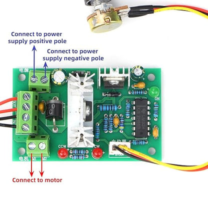 RioRand Upgraded Adjustable DC Motor Speed PWM Controller 10V 12V 24V 30V - Image 3